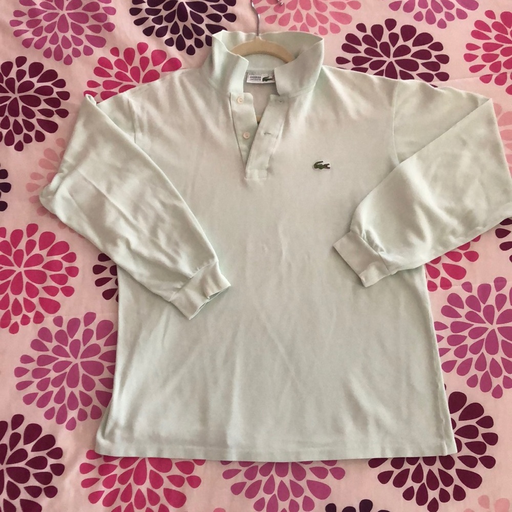 Light Green Lacoste Long Sleeve Polo